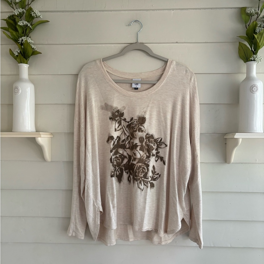 Cabi Airbrush Long Sleeve Top Size Medium